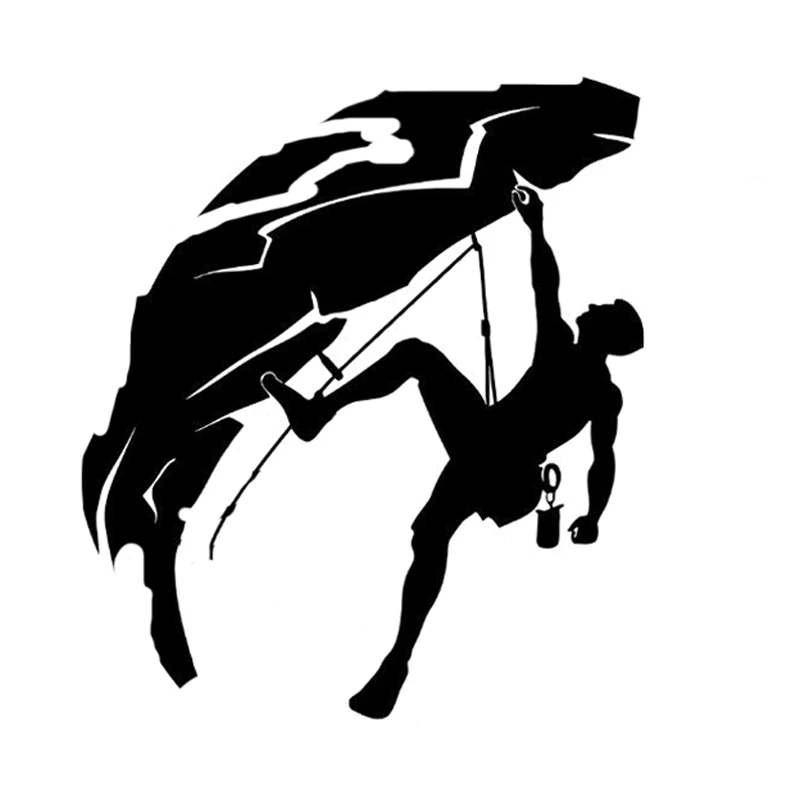 13,6 см* 15,5 см модная Скалолазание Альпинист Виниловая наклейка для автомобиля черный/серебристый S9-0389 - Название цвета: Черный
