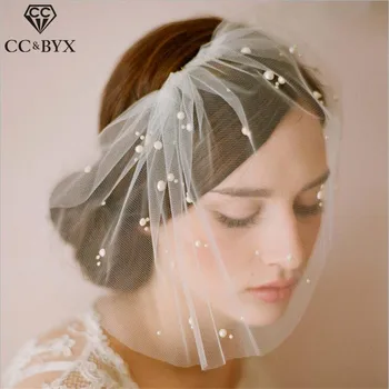 

CC Jewelry Veil With Comb Brides Wedding Hair Accessories For Women Bridesmaids Handmade Party Bridal Fine Romantic Gifts V002