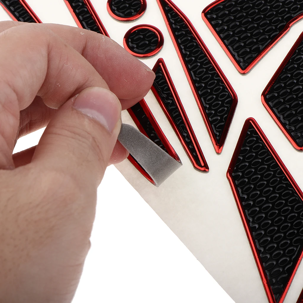 Anti-Slip Tank Pad Knee Protectors Gas Stickers for Motorcycle Red+Black Ensuring Long Service Life Unique Sleek