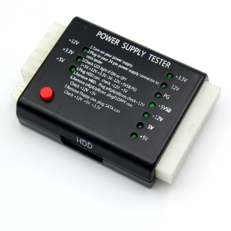 جهاز كمبيوتر شخصي ATX SATA HDD امدادات الطاقة فاحص LED إشارة 20 24pin PSU أداة تشخيص اختبار ل الأنود الكاثود 12 فولت 5 فولت 3.3 فولت