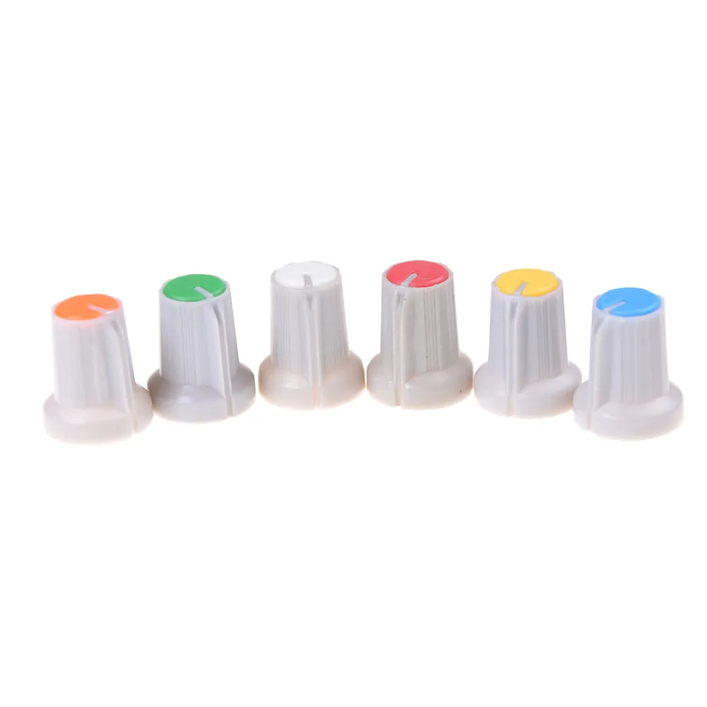 

10 Pcs Plastic Threaded Knobs Caps Knurled Potentiometer 15*17*6mm