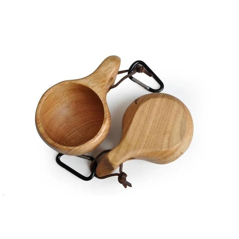 

60pcs/lot Kuksa Cup New Finland Handmade Portable Wooden Cup for Coffee Milk Water Mug Tourism Gift