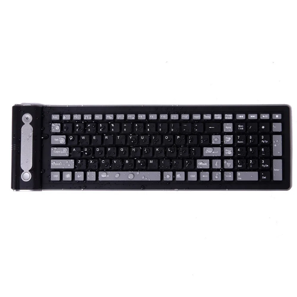 Flexible 2.4g Mini Wireless Silicone Keyboard Spillproof Roll up