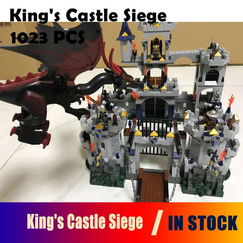 

Model building blocks King's Castle Siege 16017 1023pcs Compatible with Lego Castle Series 7094 Educational DIY Bricks