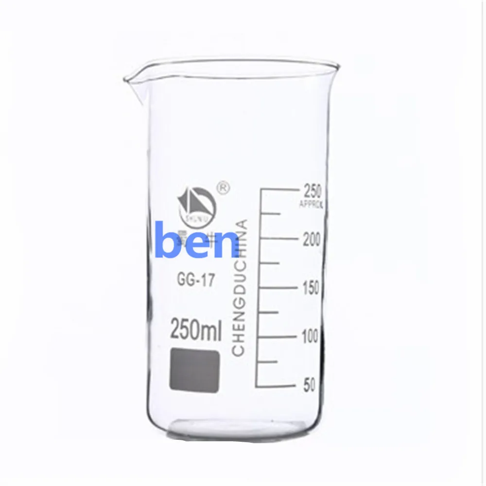 250mL Glass Beaker Tall Form New Chemical Lab Glasswarein Beaker from Office & School Supplies