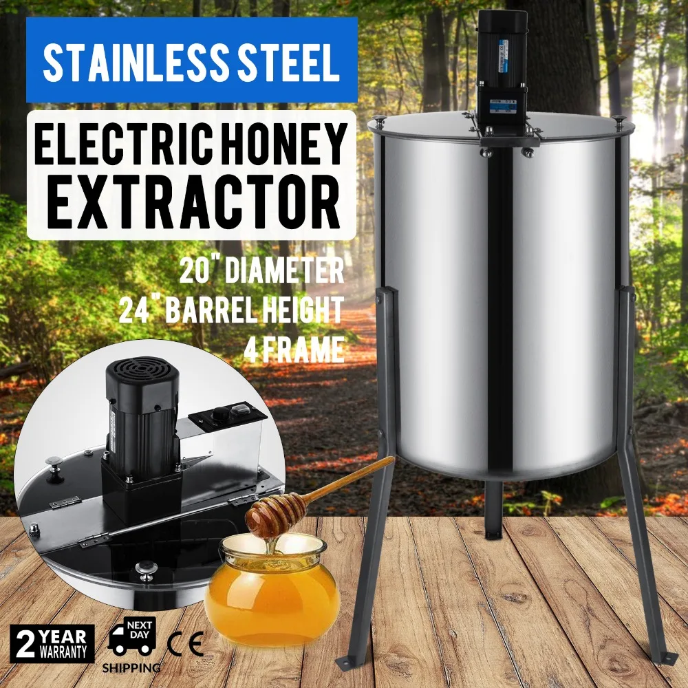4 рамки электрический мёда экстрактор Пчеловодство 2 прозрачные крышки пищевой CE утвержден