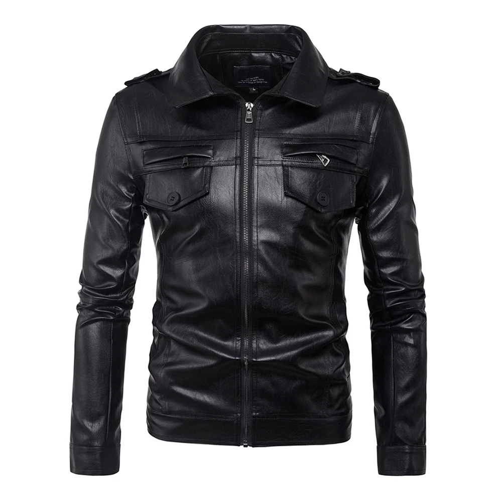 Herobiker Retro Motorcycle Jacket Men PU Leather Jacket Classical