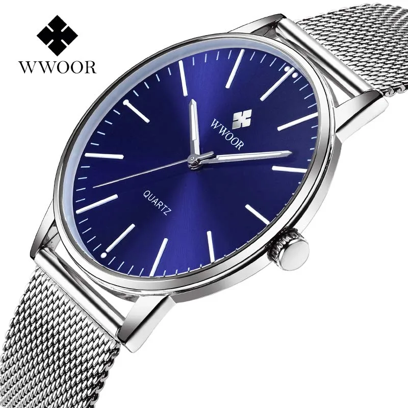 

WWOOR 2019 Men's Wrist Watches Top Brand Luxury Gold Watch Men Stainless Steel Watches Waterproof Clock Men erkek kol saati