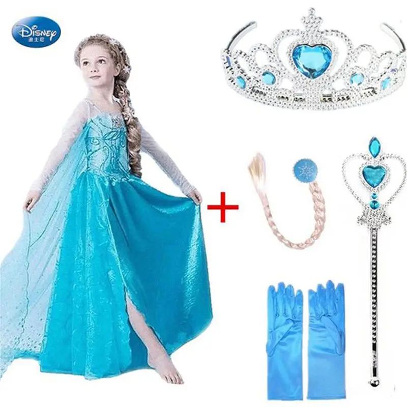 Snow Queen Elsa Accessories Frozen Princess Elsa Dress For Girls Costumes Kids Girls Clothing Elsa Party Set - Dolls Accessories -