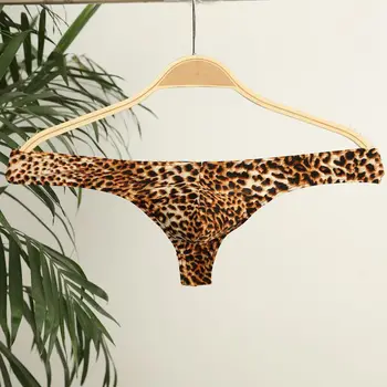 

Men's Sexy T-Back Thongs G-Strings Male Leopard Print Low-Rise Man Comfortable Underwear