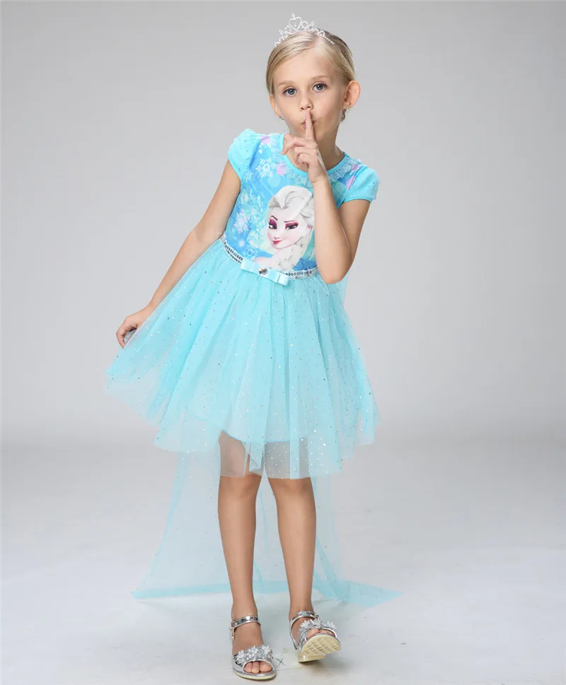 Disney Frozen Princess Dress Summer Aisha Children's Clothing Women's Dress elsa Cotton Dress Disney Frozen Princess Dress Summer Aisha Children's Clothing Women's Dress elsa Cotton Dress