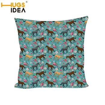 

HUGSIDEA Quarter Horse Sofa/Car/Chair Seat Cushion Covers Arabian Horse Appaloosa Horse Print Living Room Throw Pillow Cases