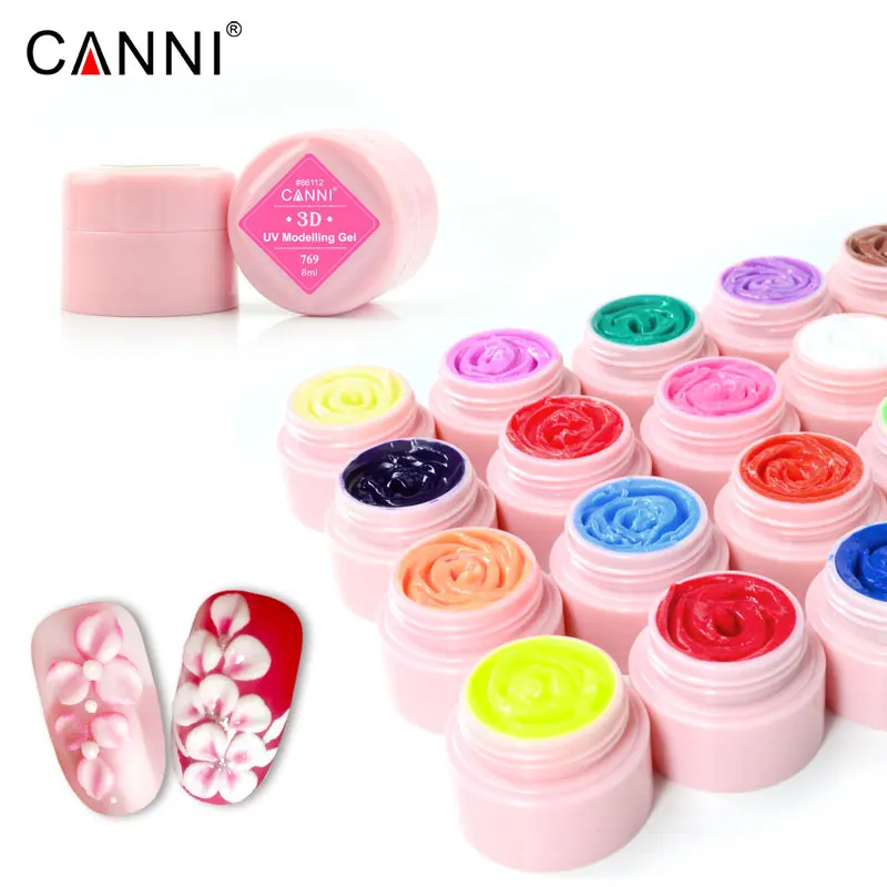  CANNI 3D 4D Modeling Stereoscopic Carve Professional Nail Art GDCOCO Soak off UV LED 8g 24 Colors N