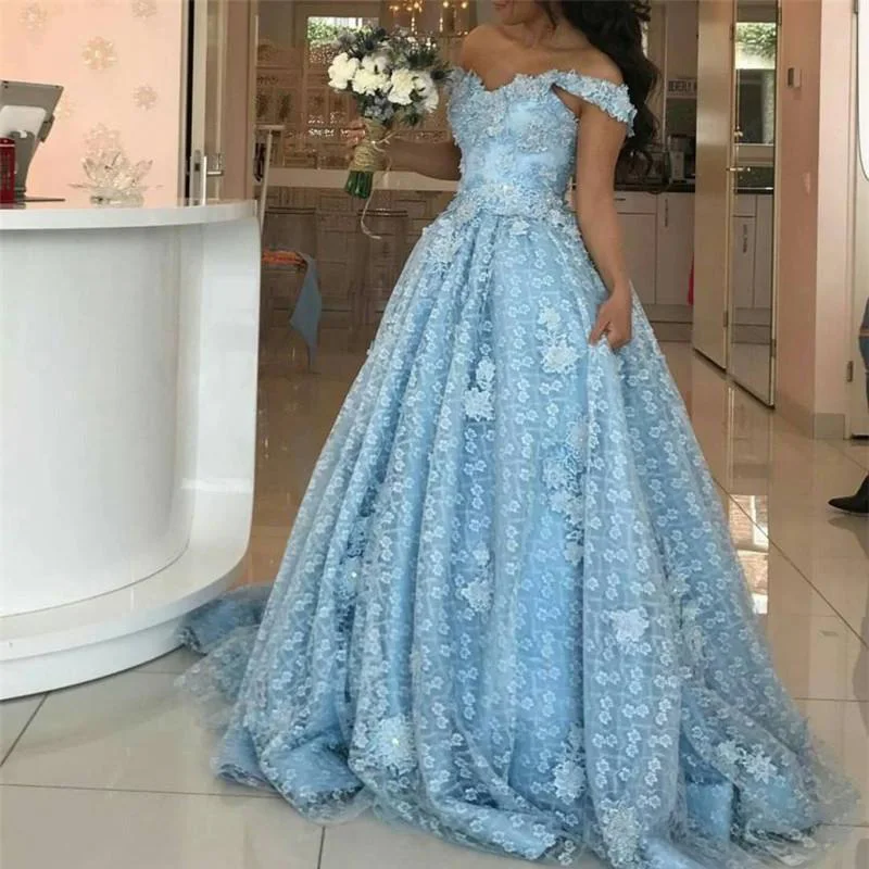 Элегантные Синие арабские вечерние платья Vestido Festa Longo 2018 кружевное бальное