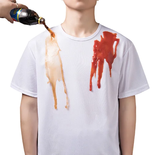 

Mens T-shirt 2019 Summer Solid Nanometer Water-proof Antifouling Modis Short Sleeve O-Neck Top Man Slim Fit 3xl Male T-Shirt Man