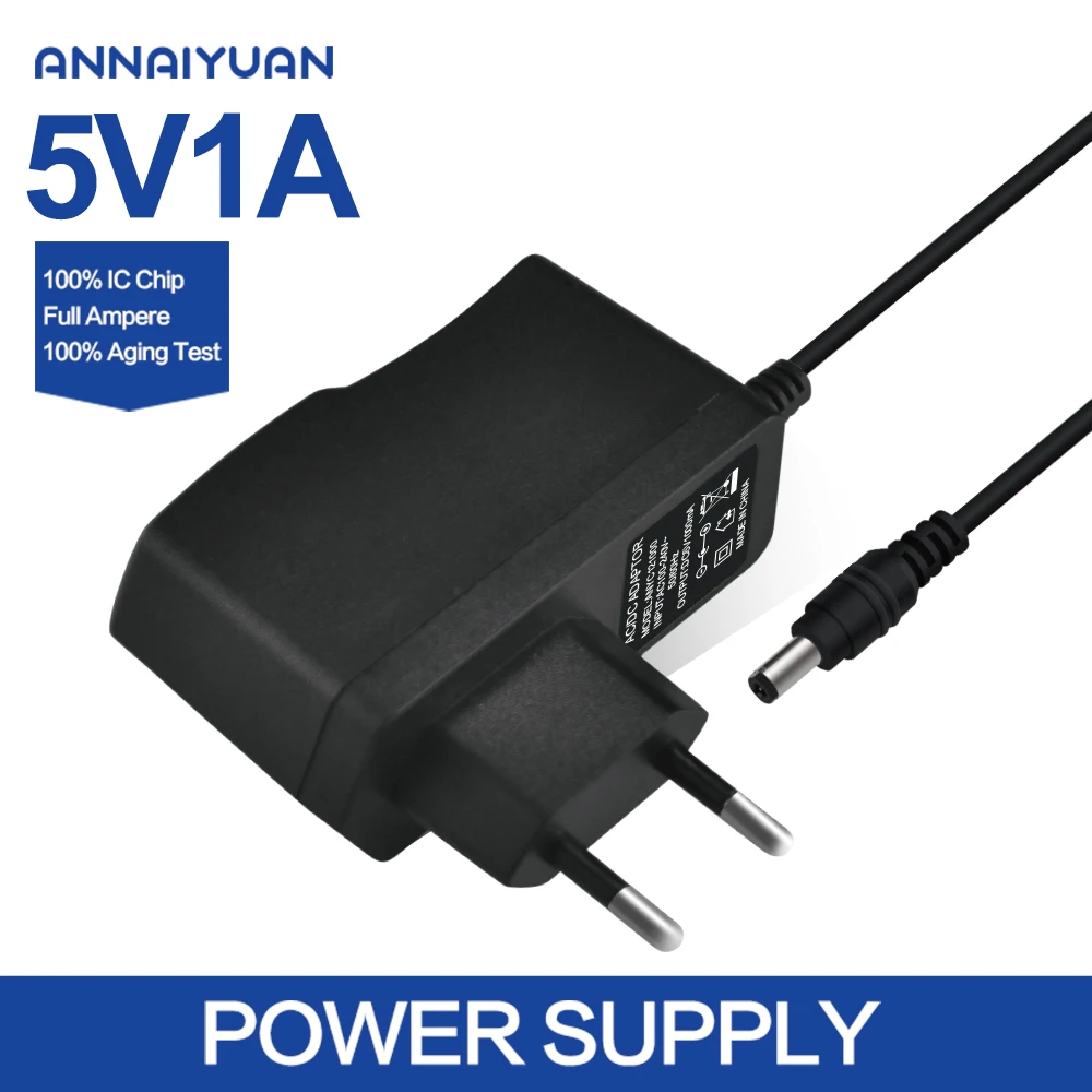 Best качество 5 В 1A адаптер питания V1A AC100-240-V светодиодный 5V1A мощности света DC 5.5*2.5 мм