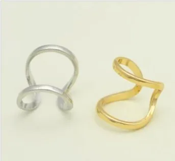 Simple Matt Gold Silver Polished Band Double 2 Lines Knuckle Midi Rings Punk Ring