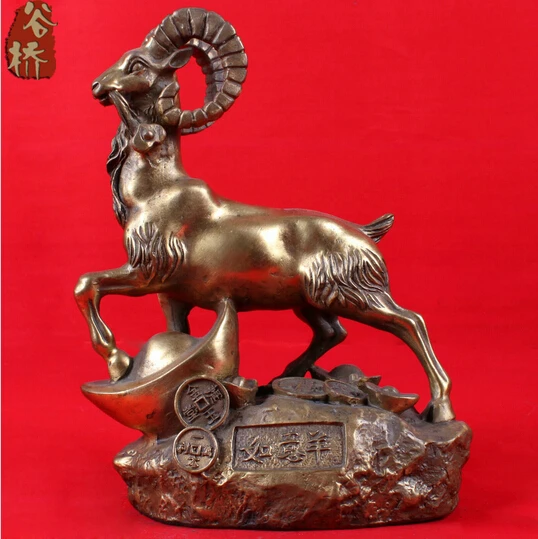 

B0601 419Bronze sculpture, sheep crafts sheep zodiac sheep handmade bronze sculpture, derlook decoration statue