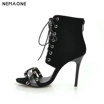 

NEMAONE Women Party sandals Super High Heel Shoes Sexy Lace-Up Shoe Women Ankle Straps Sandals Women