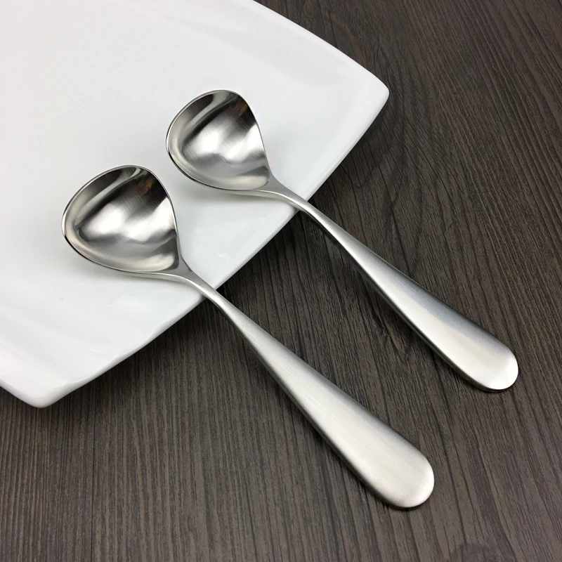 

1810 Stainless Steel Soup Spoon Cute Creative Cutlery High-end Dinner Spoon Eco-friendly Tableware Frost Craft Silvery Delicate