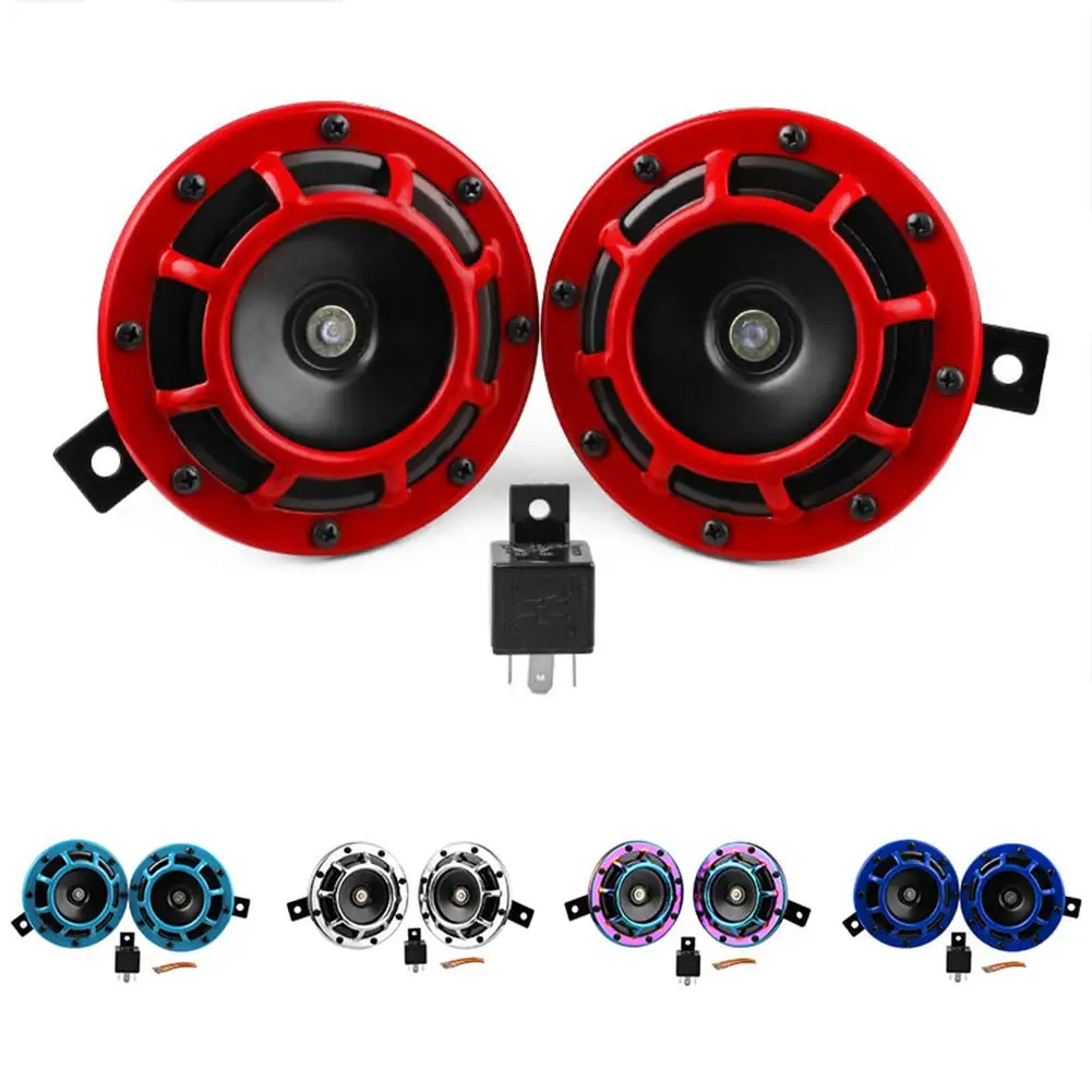 

2Pcs 12V Auto Car Grille Mount High Low Dual-Tone Loud Metal Horn with Relay
