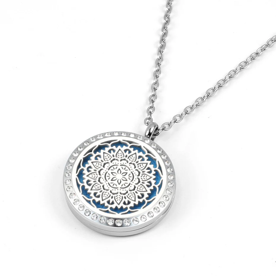 diffuser necklaces silver gold rose gold 20mm 25mm 30mm locket jewelry -241 (5)