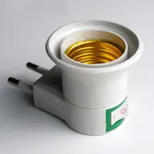 Акция, E27, 220 В, 6A, светодиодный светильник, штепсельная розетка для штепсельной вилки Европейского типа, адаптер, конвертер для лампы, держатель лампы с кнопкой ВКЛ/ВЫКЛ