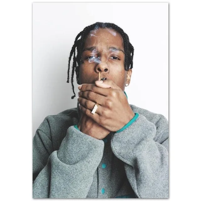 

ASAP ROCKY Hot Rap Hip Hop Music Singer Smoking SILK POSTER Wall painting 24x36inch