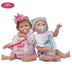 NPK полностью силиконовая кукла Reborn Baby Lifelike мальчики девочки Настоящее мягкое касание мягкие виниловые детские игрушки для ванной 50 см