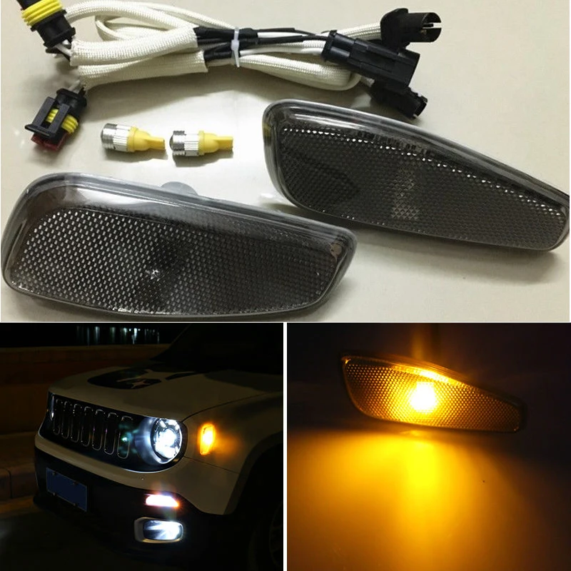 For Jeep Renegade 2015 2019 Side Reflection Warning LED Turn Signal Light Lamp For Jeep Front