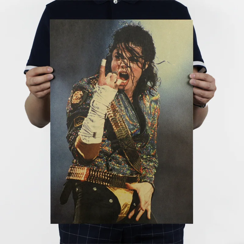

Michael Jackson D models retro star kraft paper poster wall stickers 51x35.5cm