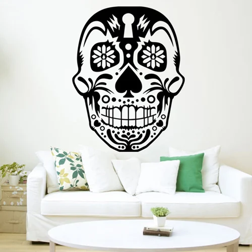 Украшение для Хэллоуина мексиканский череп шаблон собрать стикер на стену s для вечерние креативные домашний декор спальня ПВХ Настенная Наклейка на стену - Цвет: YR008