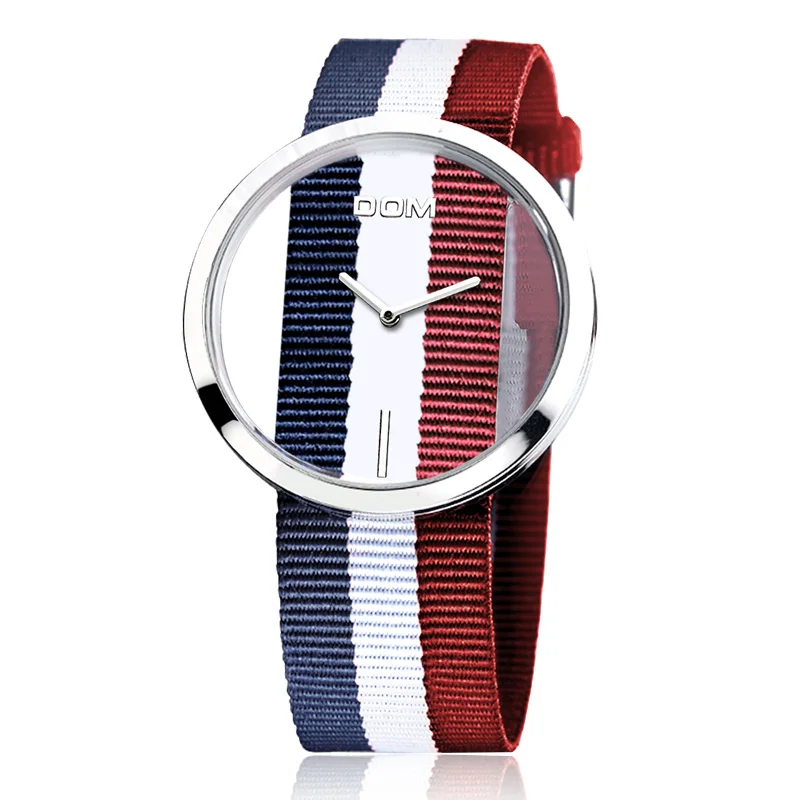 Женские часы DOM брендовые Роскошные модные повседневные кварцевые уникальные стильные часы с полым скелетом кожаные спортивные женские наручные часы 205L - Цвет: 205L7M4
