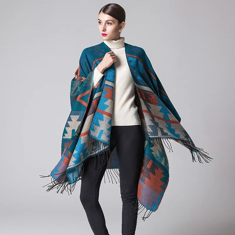 

TagerWilen Luxury Brand Indian 2018 Women Winter Scarf Warmer Shawl Geometric Blanket Wrap Cashmere Poncho Capes Pashmina 151