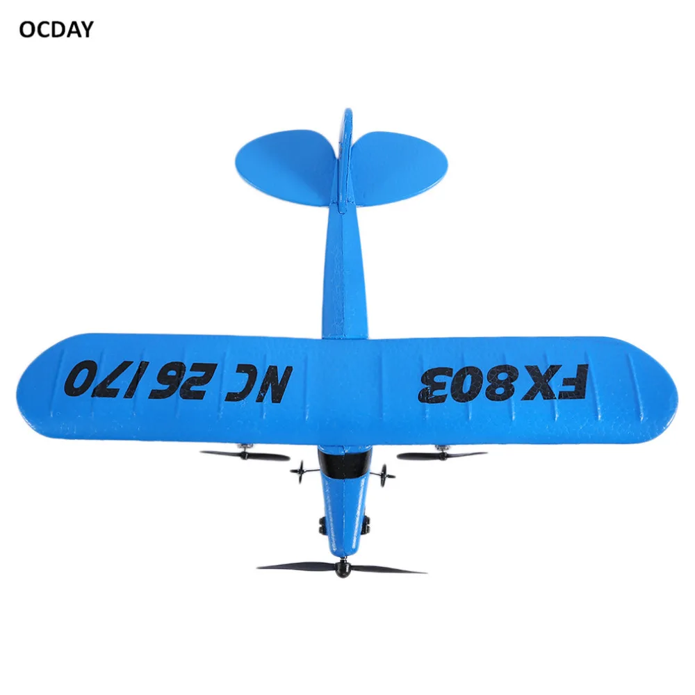Новинка OCDAY FX803 пульт дистанционного управления RC самолет планер аэроплан игрушка для детей Audult 150 м пенопластовый самолет красный синий батарея дроны