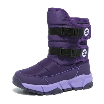 

Kids Snow Boots For Girls Boys Plush Warm Fashion Winter Snow Boots Rubber Outsole Mid Calf Children Boots Size 28-39 AA51122