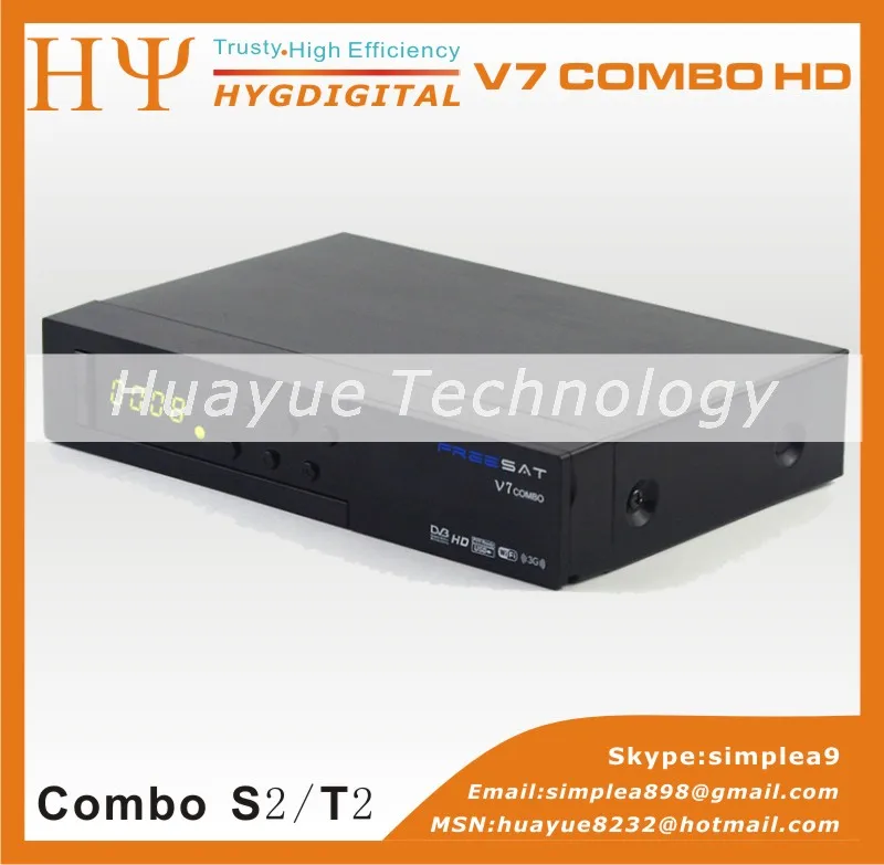  [Genuine] Freesat V7 Combo DVB S2 + DVB T2 Satellite Receiver with PowerVu Biss Key Cccam Newcam Youtube USB Wifi Set Top Box 
