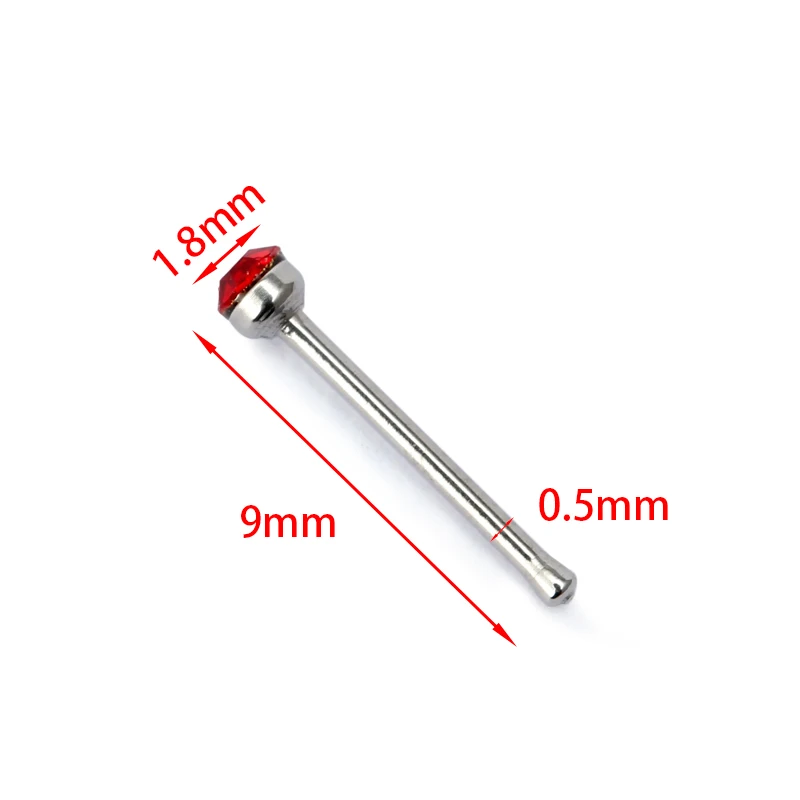 60 шт./кор. Украшенные стразами Нержавеющая сталь носа ювелирное изделие прямой бар стержня для пирсинга носа кольца для пирсинга перегородки носа для пирсинга ноздрей