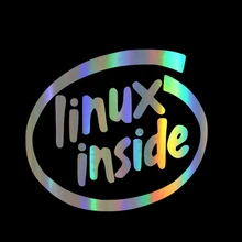 15 * 13.3cm LINUX INSIDE Car Sticker With Personalized Style Vinyl Sticker Can Be Used On The Whole Car Body