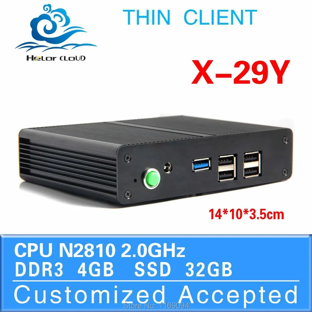 With high-powered CPU small pc tiny pc mini desktop support windows 7 X-29y n2810 2.0GHZ Celeron Dual core 4gb ram 32gb ssd