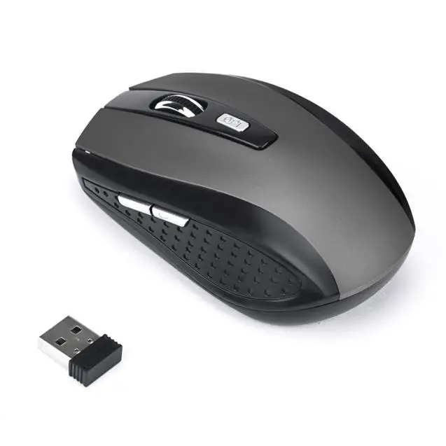 Hot Sale Gaming Receiver Wireless Optical Mouse 2.4GHz USB Optical Scroll Mice for Tablet Laptop Computer Luxury - Цвет: Gray