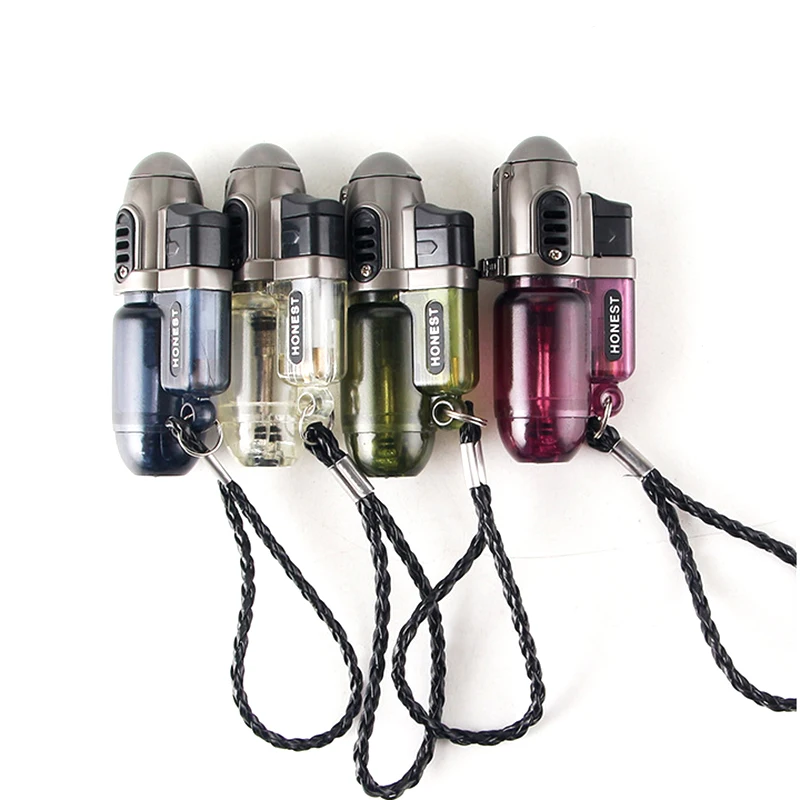 

100pcs/lot HONEST Mini Jet Torch Lighter Inflatable Windproof Butane Gas Lighters Portable for Man