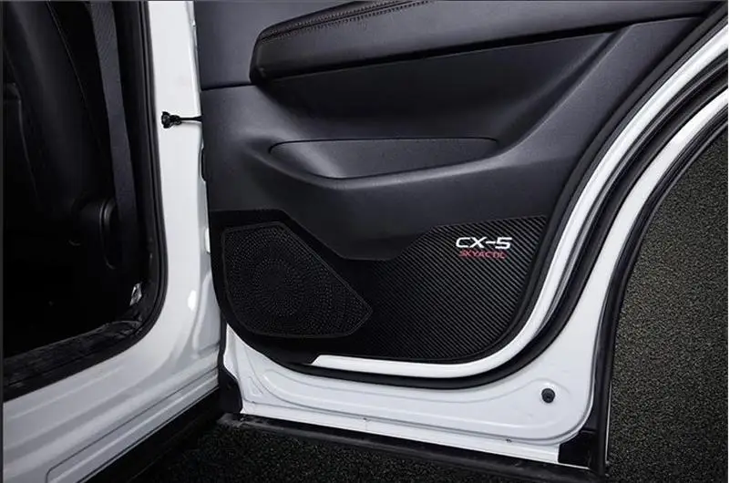 Защитная накладка для двери из углеродного волокна и кожи для Mazda CX-5 второго поколения