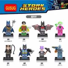 GUSUG 80 шт. X0111 DC Супер Герои Бэтмен Джокер мистер Фриз строительные блоки наборы моделей кирпичные игрушки для детей