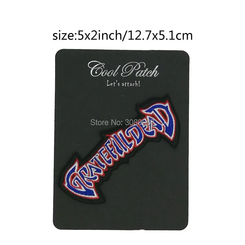 

5" GRATEFUL DEAD LOGO Music Band EMBROIDERED Iron On Patch rockabilly LOGO TRANSFER scrapbooking accessories Rock Punk Badge