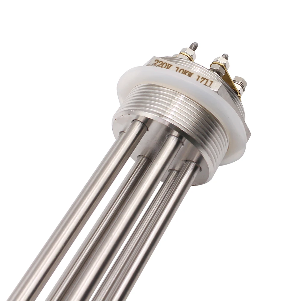 Élément Chauffant Électrique 220V 3000W - Bride Laiton, Filetage BSP 1.25" (DN32) - Pour Chauffe-eau, Cuve