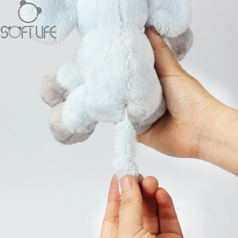 Baby Music Elephant Plush Soft Toy Blue Appease Elephant Animal Stuffed Rattles Doll Sleep Comfort Doll For Calm Educational Toy (12)