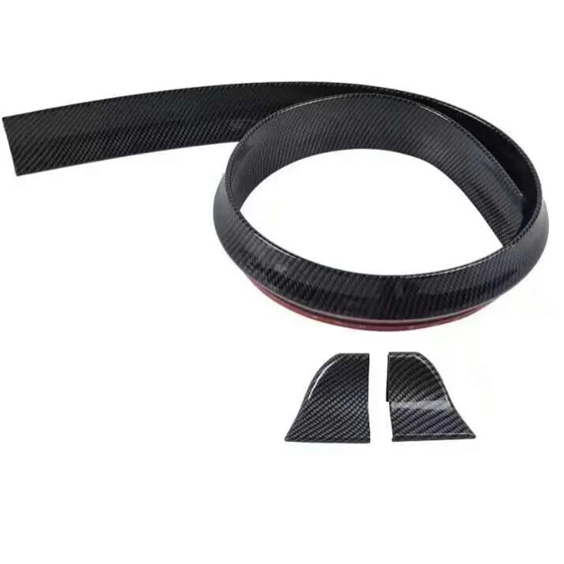 

Rubber Carbon Fiber Rear Trunk Lip Spoiler or Roof Spoiler Wing Body Kit Trim Sticker 1.5 Meters Sedan Universal