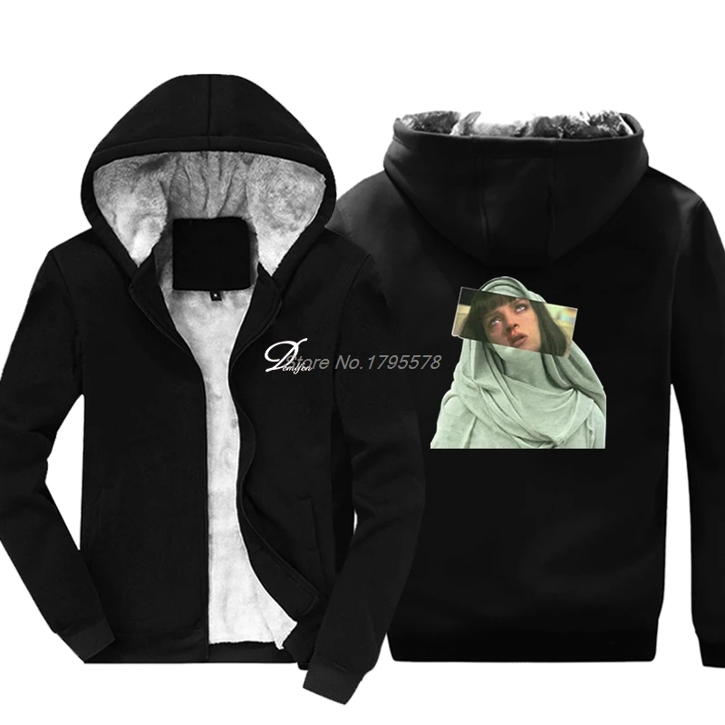 Sweatshirts PULP Addiction Pulp Fiction Quentin Movie Mia Wallace Funny Hoodies Men Adult Keep warm Thicken Cotton Jacket | Мужская