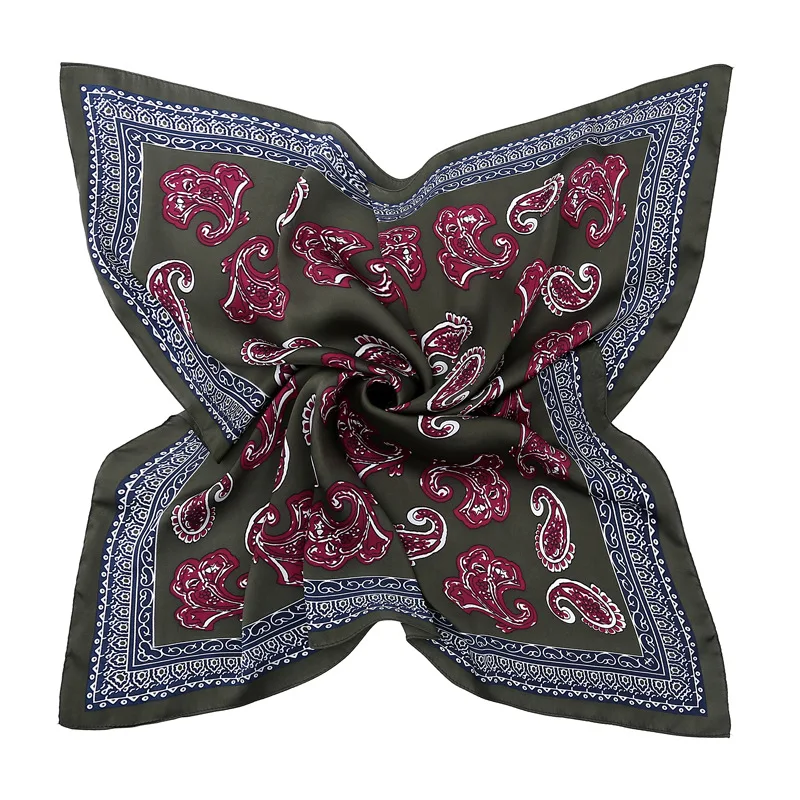 Korean Version Satin Silk Women's Scarves Exquisite Cashew Print Career